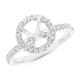 0.36ct 14k White Gold Diamond Semi-mount Ring for 1.00ct Center