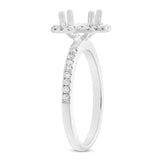0.36ct 14k White Gold Diamond Semi-mount Ring for 1.00ct Center