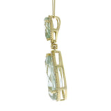 0.35ct Diamond & 13.64ct Green Amethyst 14k Yellow Gold Pendant