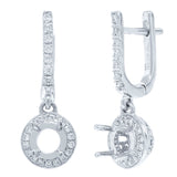 0.38ct 14k White Gold Diamond Semi-mount Earring