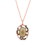 0.11ct Diamond & 4.50ct Smokey Topaz 14k Rose Gold Pendant