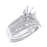 1.20ct 14k White Gold Diamond Semi-mount Ring 2-pc for 1.00ct Center