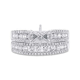1.20ct 14k White Gold Diamond Semi-mount Ring 2-pc for 1.00ct Center
