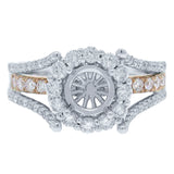 0.94ct 14k Two-tone Rose Gold Diamond Semi-mount Ring