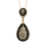 0.35ct Diamond & 13.26ct Smokey Topaz 14k Rose Gold Pendant