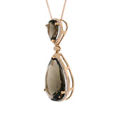 0.35ct Diamond & 13.26ct Smokey Topaz 14k Rose Gold Pendant