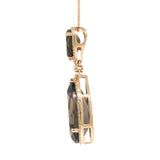 0.35ct Diamond & 13.26ct Smokey Topaz 14k Rose Gold Pendant