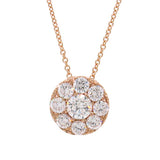 0.80ct 14k Rose Gold Diamond Cluster Pendant