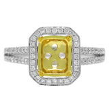 0.36ct 14k Two-tone Gold Diamond Semi-mount Ring