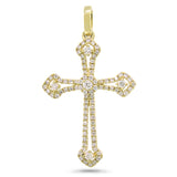0.30ct 14k Yellow Gold Diamond Cross Necklace
