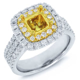 1.00ct 18k Two-tone Gold Diamond Semi-mount Ring