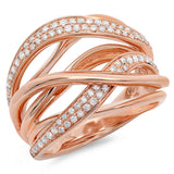 0.52ct 14k Rose Gold Diamond Bridge Ring