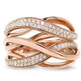 0.52ct 14k Rose Gold Diamond Bridge Ring