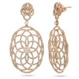 2.58ct 14k Rose Gold Diamond Lace Earring