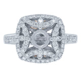 0.66ct 14k Two-tone Rose Gold Diamond Semi-mount Ring