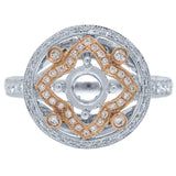 0.66ct 14k Two-tone Rose Gold Diamond Semi-mount Ring