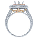 0.66ct 14k Two-tone Rose Gold Diamond Semi-mount Ring