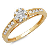 0.34ct 14k Yellow Gold Diamond Cluster Ring