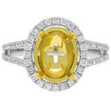 0.72ct 18k Two-tone Gold Diamond Semi-mount Ring