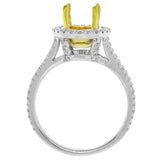 0.72ct 18k Two-tone Gold Diamond Semi-mount Ring