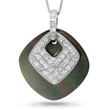 0.27ct Diamond & Mother Of Pearl 14k White Gold Pendant