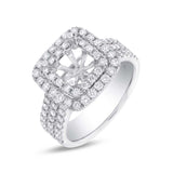 1.08ct 18k White Gold Diamond Semi-mount Ring