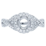 0.40ct 14k White Gold Diamond Semi-mount Ring