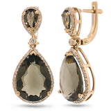 0.40ct Diamond & 9.17ct Smokey Topaz 14k Rose Gold Earring