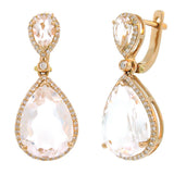0.40ct Diamond & 9.27ct White Topaz 14k Rose Gold Earring