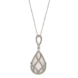 0.54ct Diamond & 7.25ct White Topaz 14k White Gold Pendant