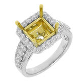 1.00ct 14k Two-tone Gold Diamond Semi-mount Ring