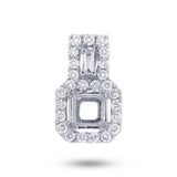 0.32ct 18k White Gold Diamond Semi-mount Pendant