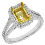 0.64ct 14k Two-tone Gold Diamond Semi-mount Ring