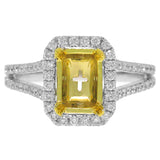 0.64ct 14k Two-tone Gold Diamond Semi-mount Ring
