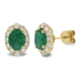 0.92ct Diamond & 1.97ct Emerald 14k Yellow Gold Earring