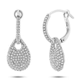 0.79ct 14k White Gold Diamond Pave Earring