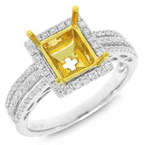 0.40ct 18k Two-tone Gold Diamond Semi-mount Ring