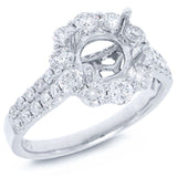 1.29ct 18k White Gold Diamond Semi-mount Ring