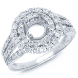 0.97ct 18k White Gold Diamond Semi-mount Ring
