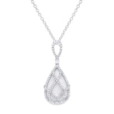 0.54ct Diamond & 7.14ct White Onyx 14k White Gold Pendant