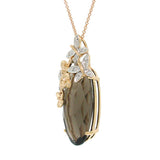 0.04ct Diamond & 9.85ct Smokey Topaz 14k Two-tone Rose Gold Pendant