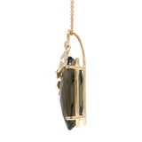 0.04ct Diamond & 9.85ct Smokey Topaz 14k Two-tone Rose Gold Pendant