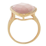 0.10ct Diamond & 16.08ct Rose Quartz 14k Rose Gold Ring