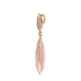 0.18ct Diamond & 24.31ct Rose Quartz 14k Rose Gold Pendant