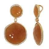 0.18ct Diamond & 24.01ct Peach Aventurine 14k Rose Gold Pendant