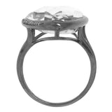 0.10ct Diamond & 17.82ct White Topaz 14k Black Rhodium Ring