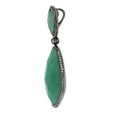 0.18ct Diamond & 21.91ct Aventurine 14k Black Rhodium Pendant