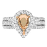 0.48ct 14k Two-tone R/g Diamond Semi-mount Ring