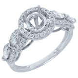 0.77ct 14k White Gold Diamond Semi-mount Ring