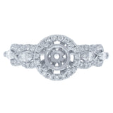 0.77ct 14k White Gold Diamond Semi-mount Ring
